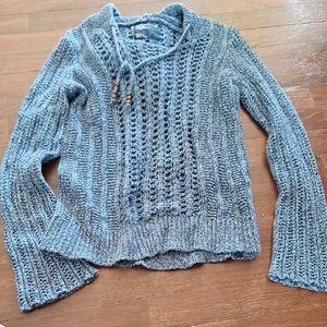 American Eagle Outfitters Blue Knit Cowl Sweater